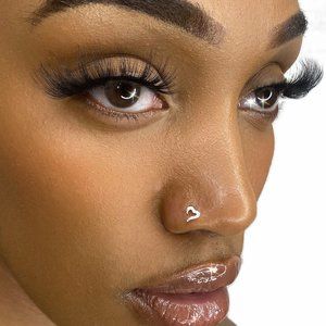 Open Heart Nosestud  Sterling Silver Made Of 925 Cubic Zirconia Diamonds